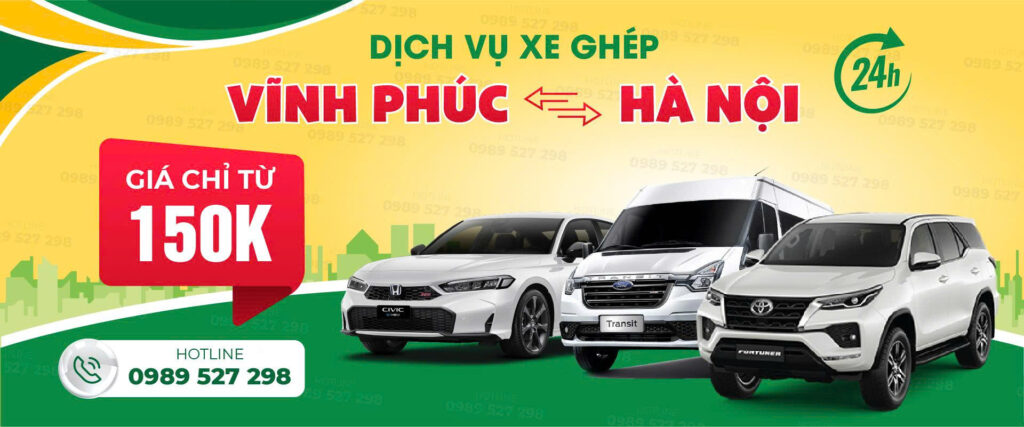 Đặt xe ghép Vĩnh Phúc